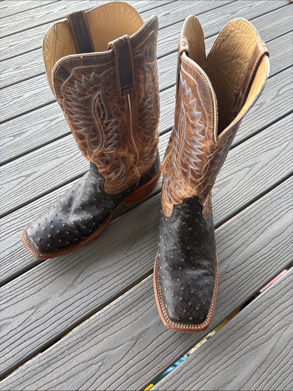 Men's Ariat genuine ostrich boots